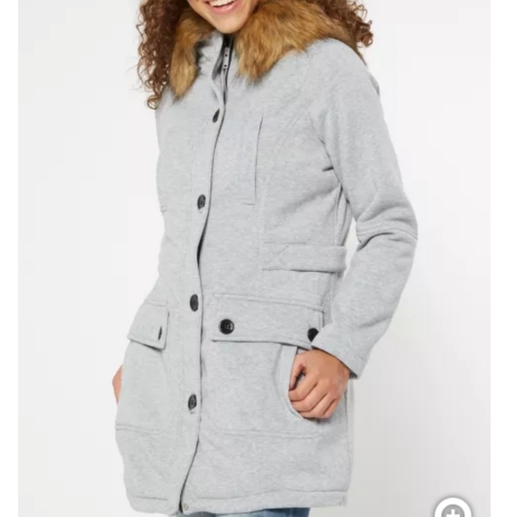 Faux Fur Hooded Fleece Coat - Picture 3 of 7